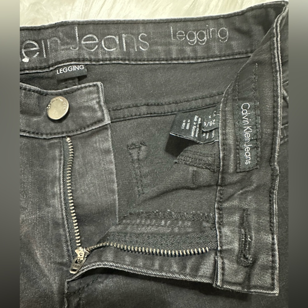 CALVIN KLEIN JEANS BLACK LEGGING JEAN WOMEN’S SIZE 28/6 EXCELLENT CONDITION - Picture 8 of 13